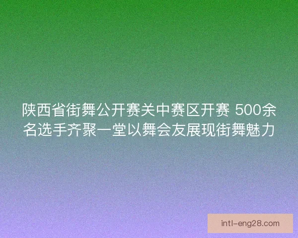 陕西省街舞公开赛关中赛区开赛 500余名选手齐聚一堂以舞会友展现街舞魅力